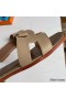 Hermes Oran Slide Sandals In Trench Epsom Calfskin
