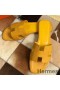 Hermes Oran Slide Sandals In Yellow Epsom Calfskin