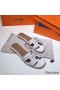 Hermes Oran Studs Sandals In White Leather