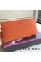 Hermes Orange Clemence Azap Zipped Wallet