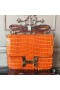 Hermes Orange Constance MM 24cm Crocodile Bag