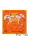 Hermes Orange Projets Carres Shawl 140