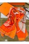 Hermes Orange Projets Carres Shawl 140