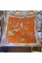 Hermes Orange Voitures en Equilibre Shawl 140