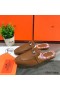 Hermes Oz Mules In Brown Calfskin
