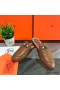 Hermes Oz Mules In Brown Calfskin