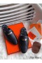 Hermes Oz Mules In Noir Calfskin