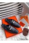 Hermes Oz Mules In Noir Calfskin