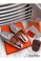 Hermes Oz Mules In Silver Metallic Calfskin