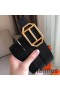 Hermes Pad Reversible Belt In Black/White Epsom Leather