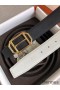 Hermes Pad Reversible Belt In Black/White Epsom Leather