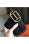 Hermes Pad Reversible Belt In Black Clemence Leather