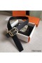 Hermes Pad Reversible Belt In Black Clemence Leather