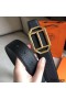 Hermes Pad Reversible Belt In Black Clemence Leather