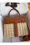 Hermes Picnic Kelly 28cm Bag in Wicker with Barenia Leather