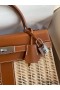 Hermes Picnic Kelly 28cm Bag in Wicker with Barenia Leather