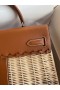 Hermes Picnic Kelly 28cm Bag in Wicker with Barenia Leather