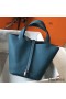 Hermes Picotin Lock 18 Bag In Blue Jean Clemence Leather