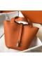Hermes Picotin Lock 18 Bag In Orange Clemence Leather