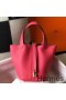 Hermes Picotin Lock 18 Bag In Rose Lipstick Clemence Leather