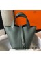 Hermes Picotin Lock 18 Bag In Vert Amande Clemence Leather