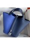 Hermes Picotin Lock 18 Bicolor Handmade Bag in Blue and Blue Saphir Clemence Leather