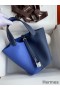 Hermes Picotin Lock 18 Bicolor Handmade Bag in Blue and Blue Saphir Clemence Leather