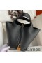 Hermes Picotin Lock 18 Handmade Bag in Black Clemence Leather