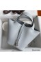 Hermes Picotin Lock 18 Handmade Bag in Blue Brume Clemence Leather