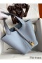 Hermes Picotin Lock 18 Handmade Bag in Blue Lin Clemence Leather