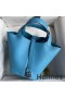 Hermes Picotin Lock 18 Handmade Bag in Blue du Nord Clemence Leather