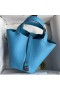 Hermes Picotin Lock 18 Handmade Bag in Blue du Nord Clemence Leather