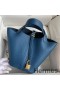 Hermes Picotin Lock 18 Handmade Bag in Deep Blue Clemence Leather