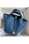 Hermes Picotin Lock 18 Handmade Bag in Deep Blue Clemence Leather