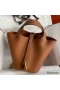 Hermes Picotin Lock 18 Handmade Bag in Gold Clemence Leather