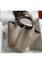 Hermes Picotin Lock 18 Handmade Bag in Gris Asphalt Clemence Leather