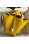 Hermes Picotin Lock 18 Handmade Bag in Jaune Ambre Clemence Leather