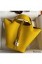 Hermes Picotin Lock 18 Handmade Bag in Jaune Ambre Clemence Leather