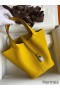 Hermes Picotin Lock 18 Handmade Bag in Jaune Ambre Clemence Leather