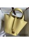 Hermes Picotin Lock 18 Handmade Bag in Jaune Poussin Clemence Leather