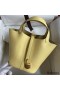 Hermes Picotin Lock 18 Handmade Bag in Jaune Poussin Clemence Leather