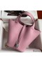 Hermes Picotin Lock 18 Handmade Bag in Mauve Sylvestre Clemence Leather