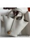 Hermes Picotin Lock 18 Handmade Bag in Pearl Grey Clemence Leather