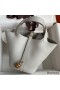 Hermes Picotin Lock 18 Handmade Bag in Pearl Grey Clemence Leather