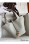 Hermes Picotin Lock 18 Handmade Bag in Pearl Grey Clemence Leather
