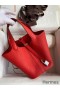 Hermes Picotin Lock 18 Handmade Bag in Red Clemence Leather