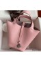 Hermes Picotin Lock 18 Handmade Bag in Rose Sakura Clemence Leather