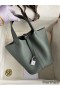 Hermes Picotin Lock 18 Handmade Bag in Vert Amande Clemence Leather