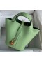 Hermes Picotin Lock 18 Handmade Bag in Vert Criquet Clemence Leather