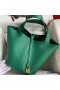 Hermes Picotin Lock 18 Handmade Bag in Vert Vertigo Clemence Leather